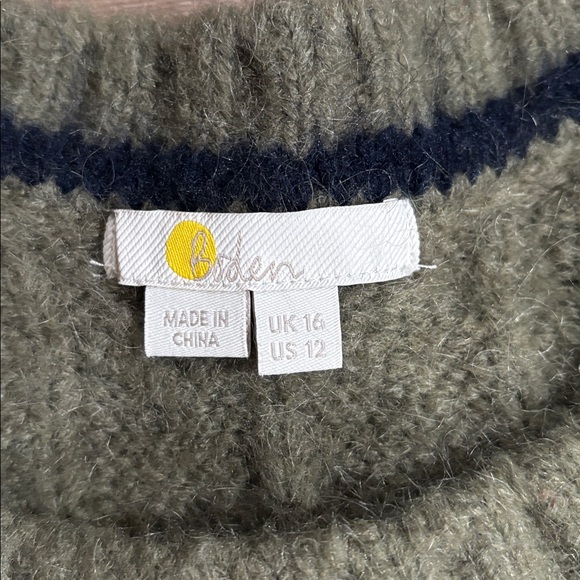 Anthropologie Boden Wool Knit Mohair Sweater Vest Dark Sage Green - Picture 2 of 8